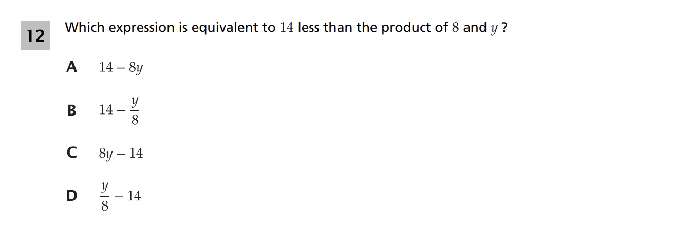 Original screenshot of question 12