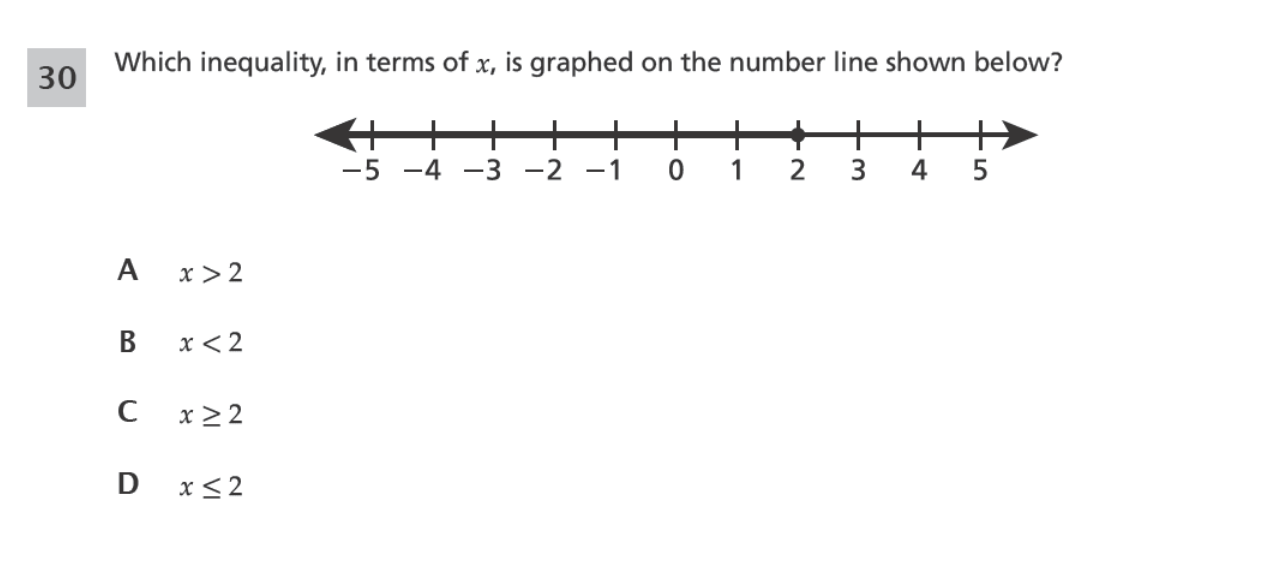 Original screenshot of question 30