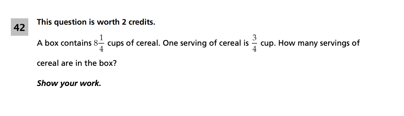 Original screenshot of question 42