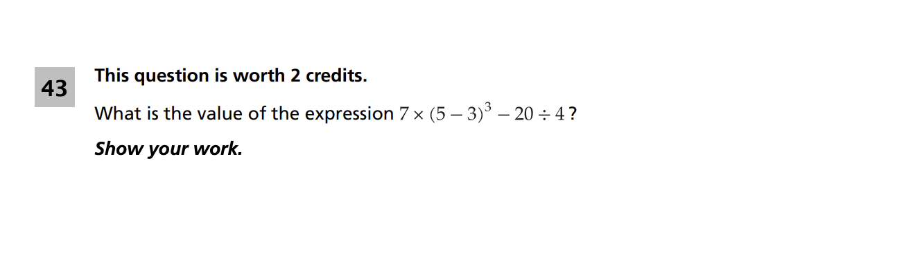 Original screenshot of question 43