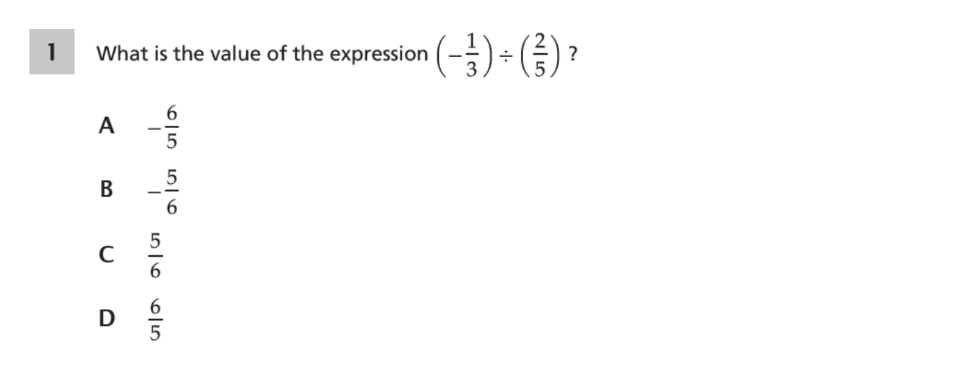 Original screenshot of question 1