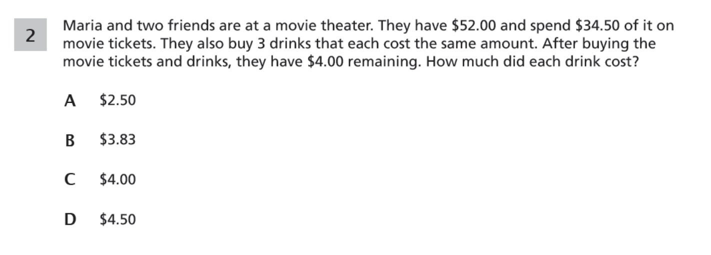 Original screenshot of question 2