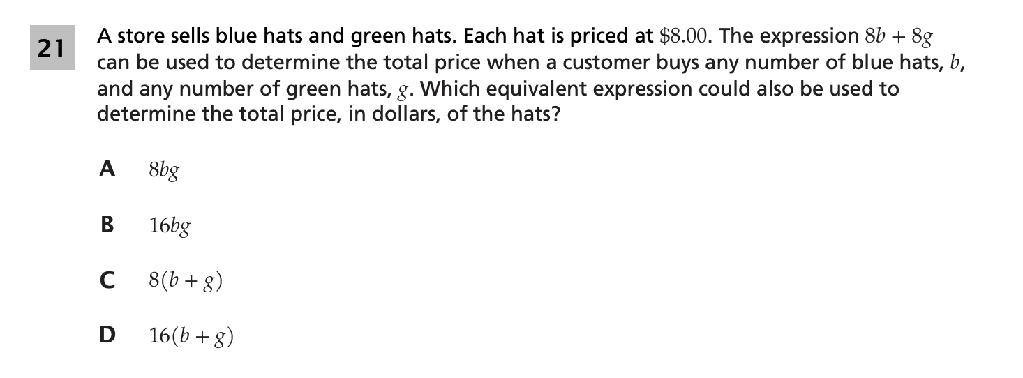 Original screenshot of question 21