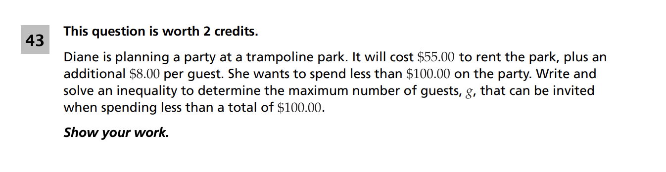 Original screenshot of question 43