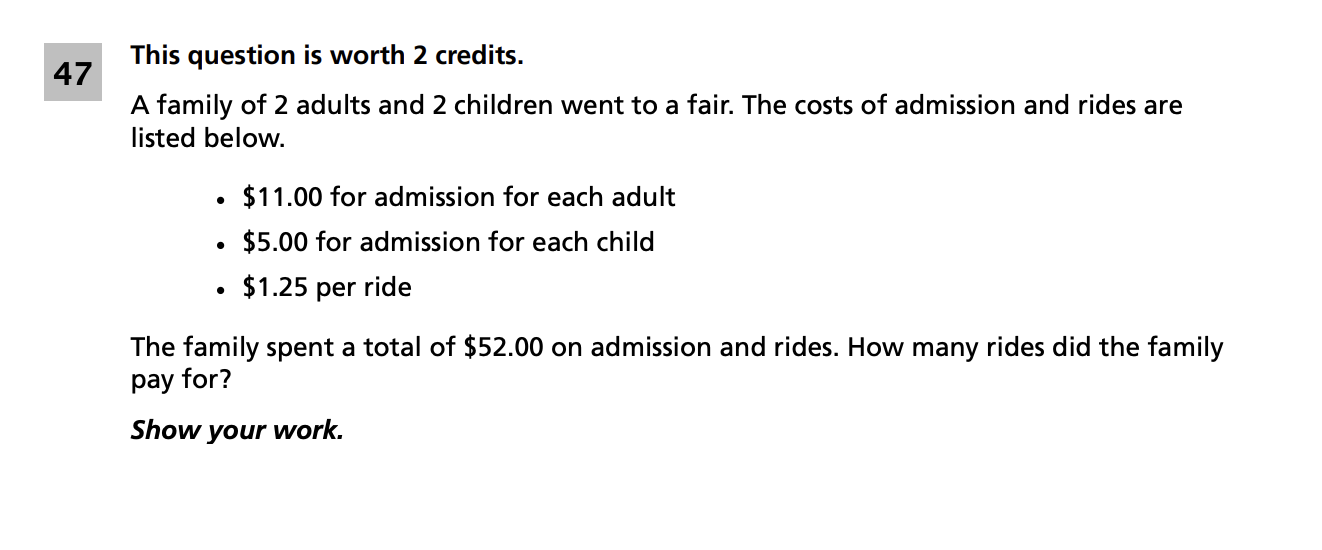 Original screenshot of question 47