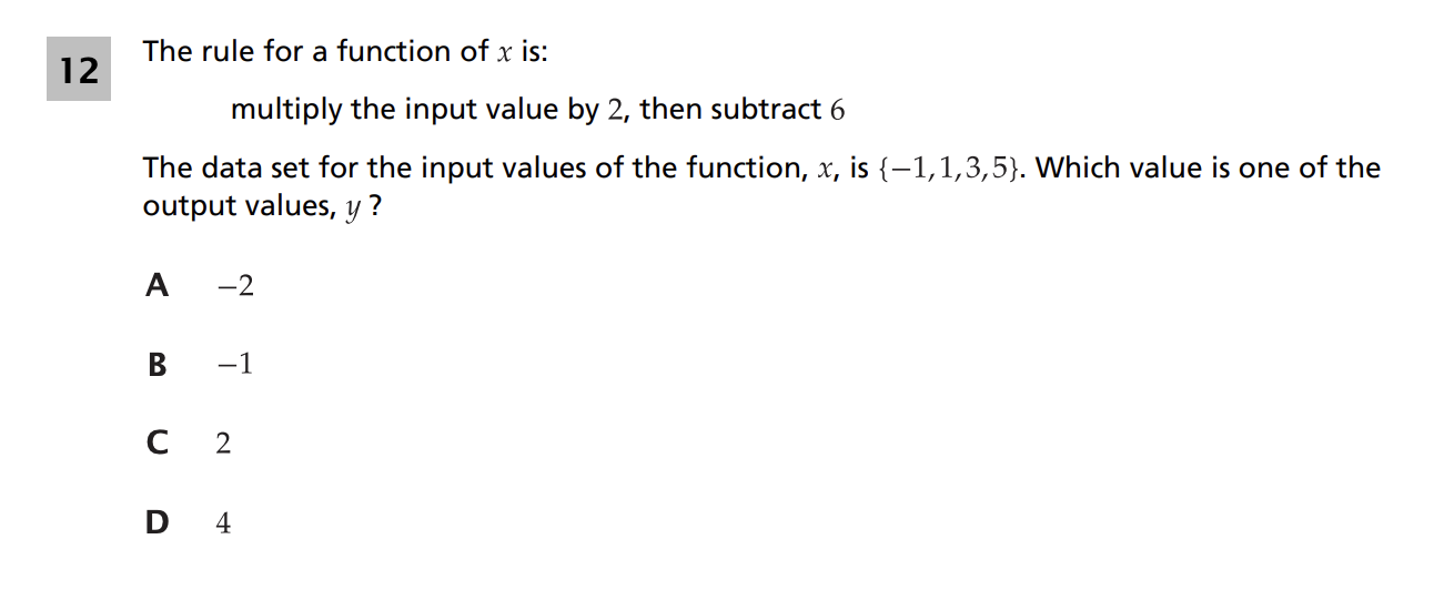 Original screenshot of question 12