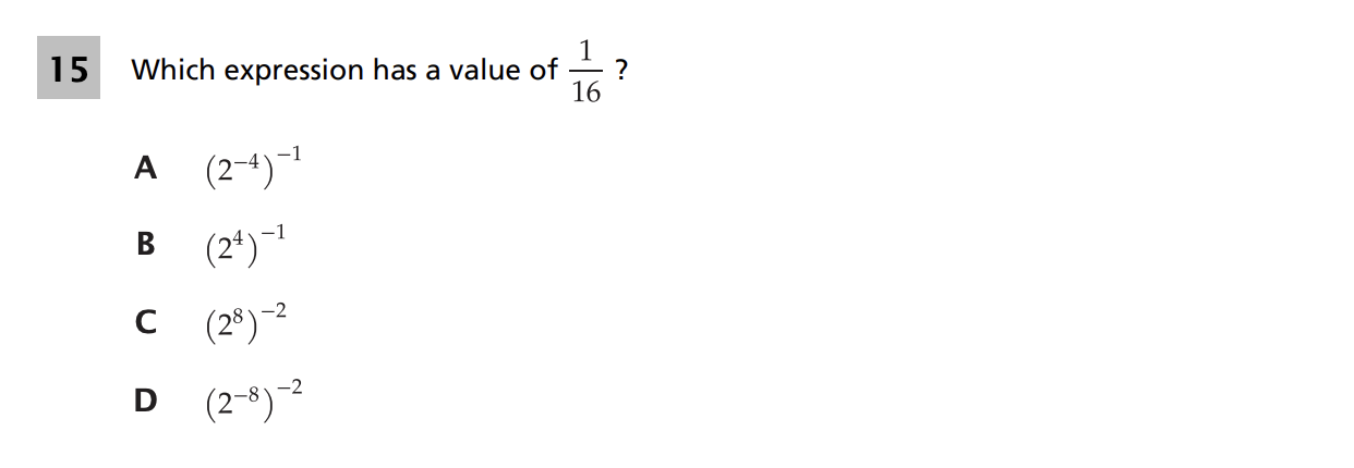 Original screenshot of question 15