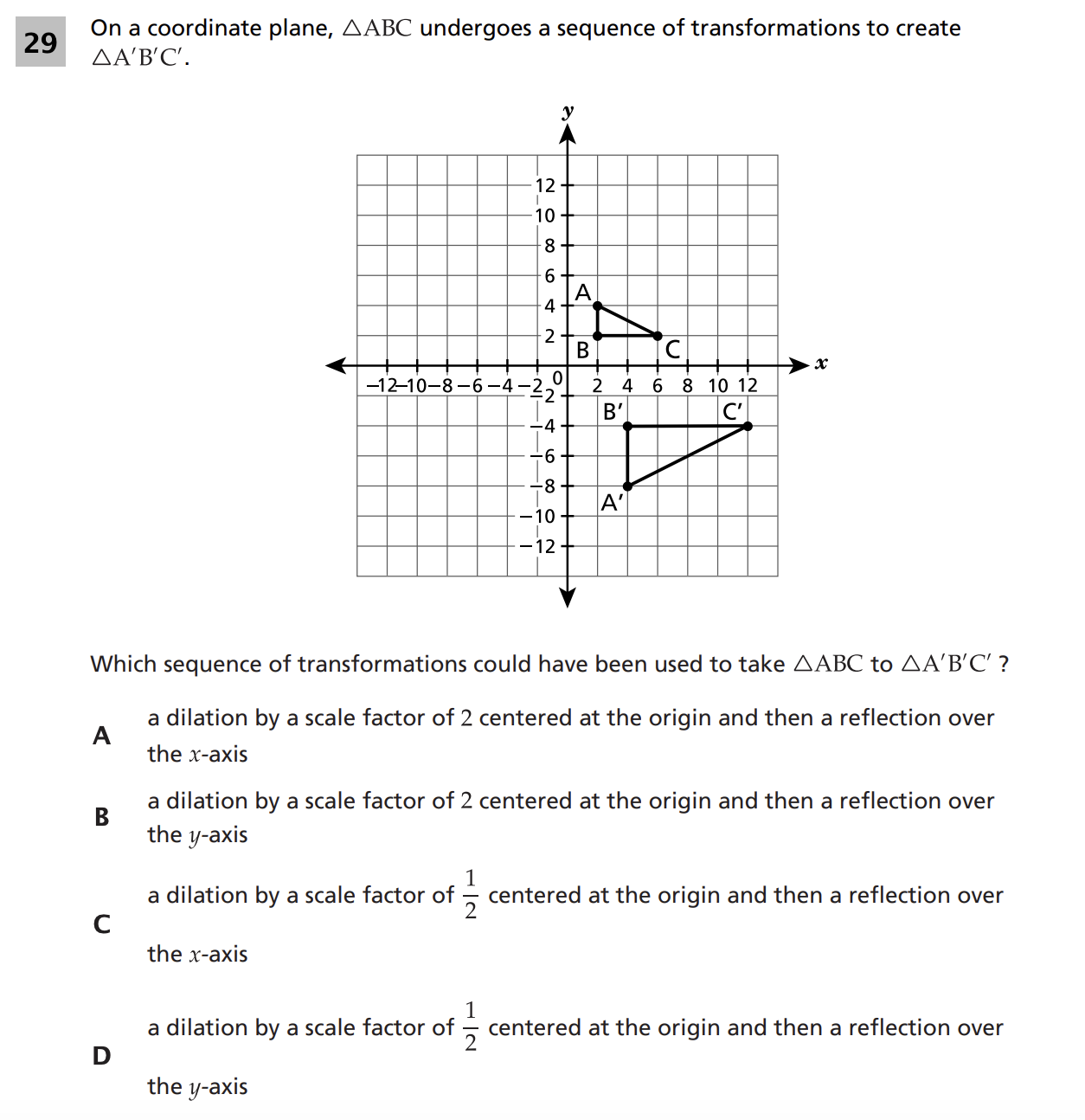 Original screenshot of question 29