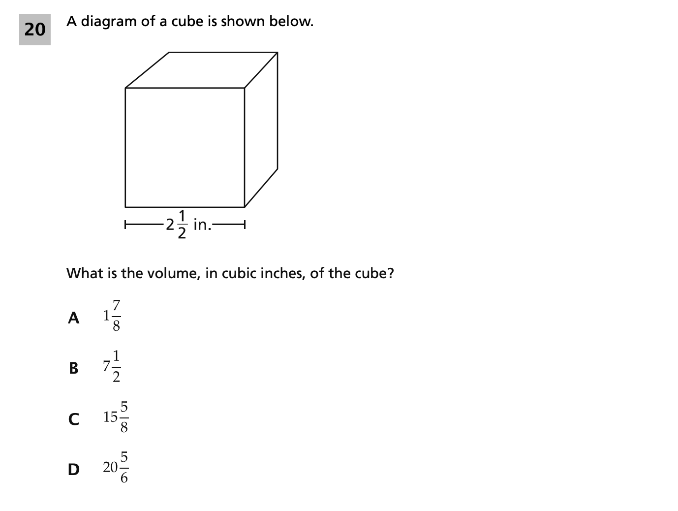 Original screenshot of question 20