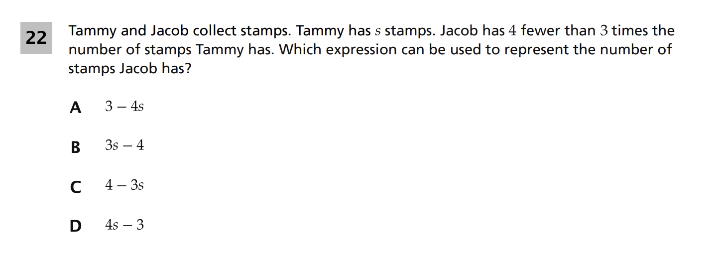 Original screenshot of question 22