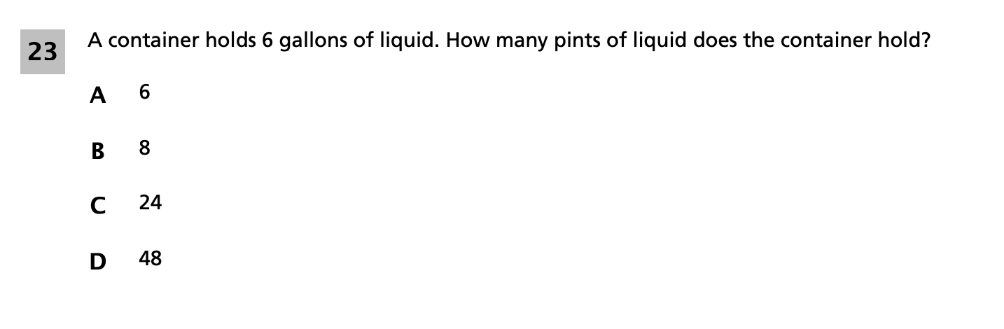 Original screenshot of question 23