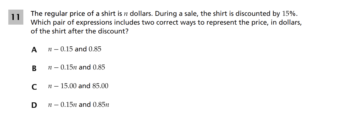 Original screenshot of question 11