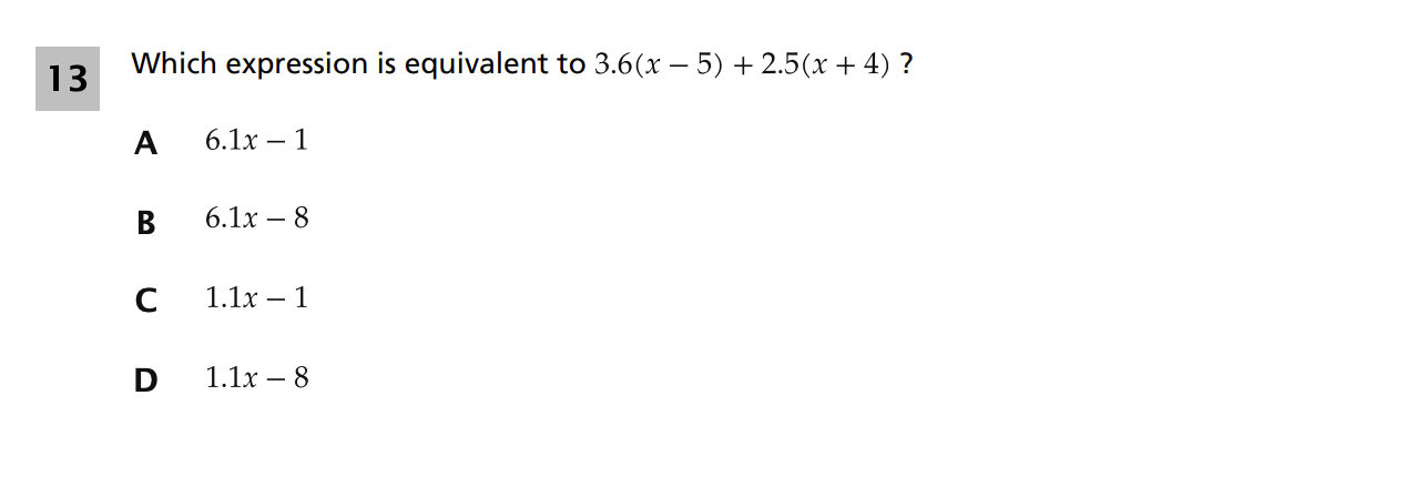 Original screenshot of question 13