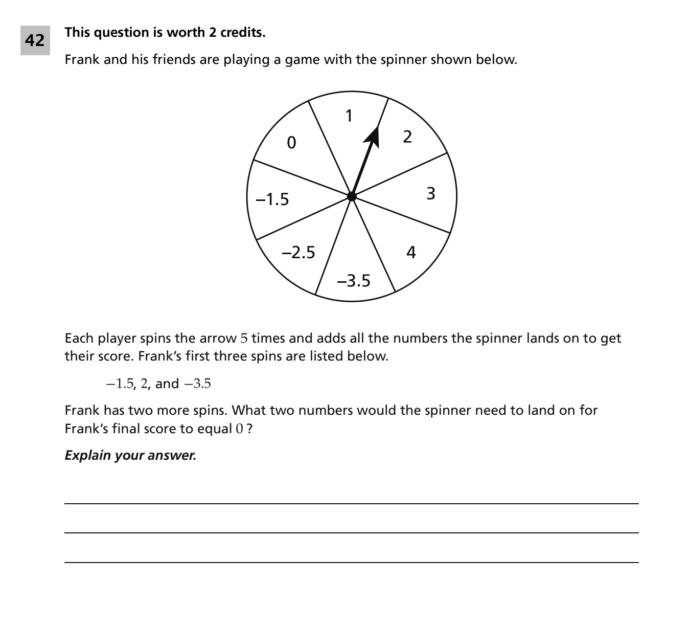 Original screenshot of question 42