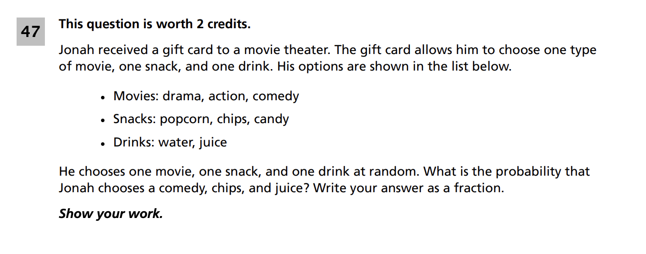 Original screenshot of question 47