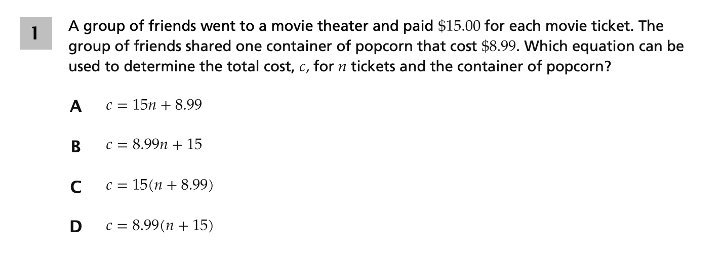 Original screenshot of question 1