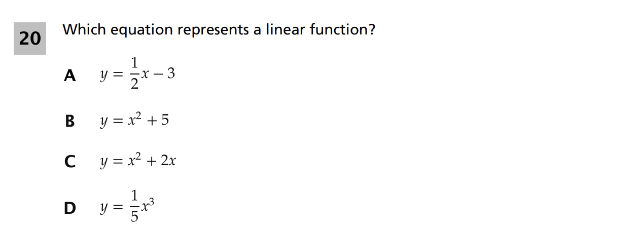 Original screenshot of question 20