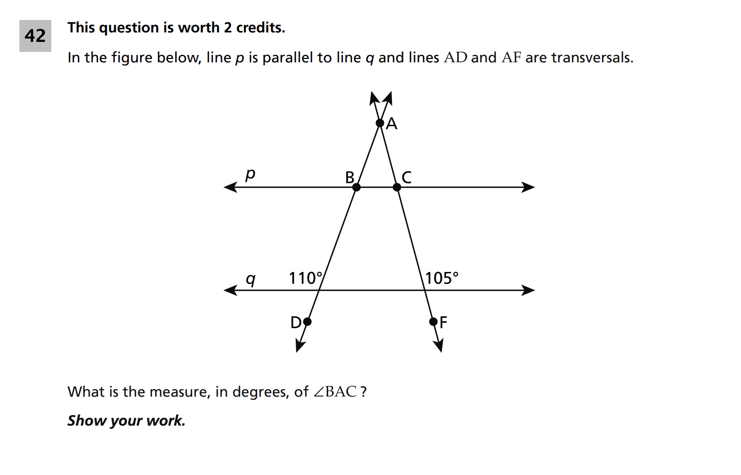 Original screenshot of question 42