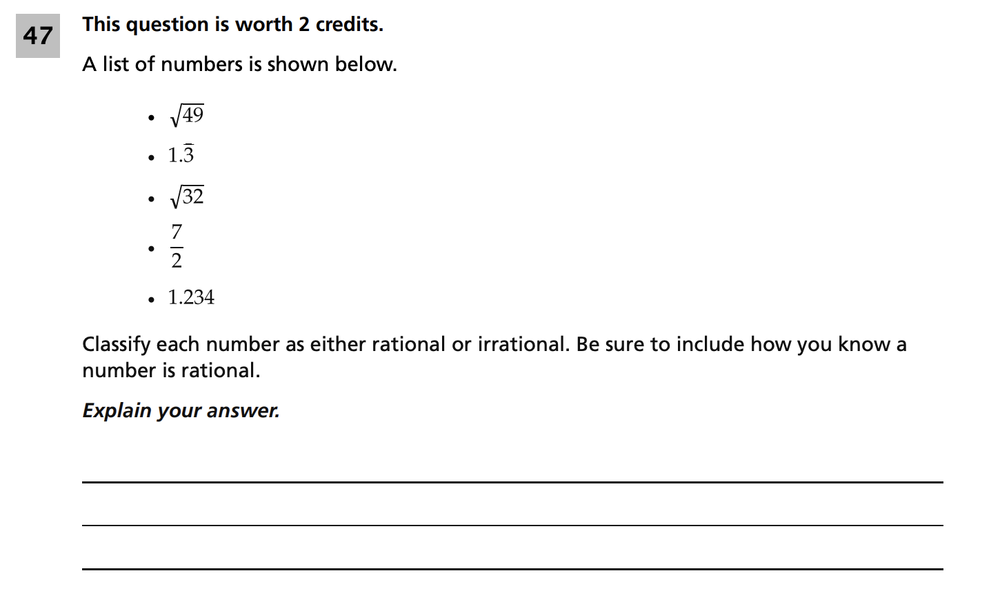 Original screenshot of question 47