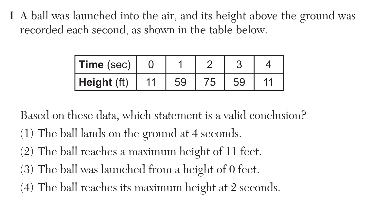 Original screenshot of question 1