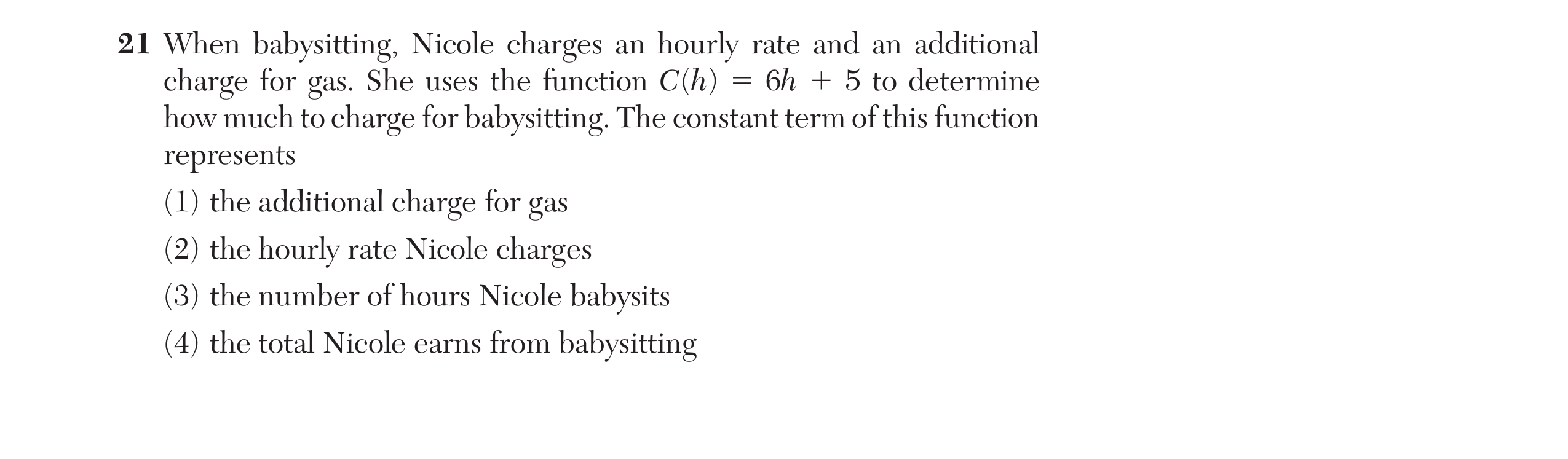 Original screenshot of question 21