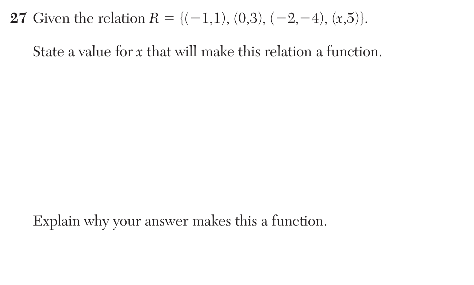 Original screenshot of question 27