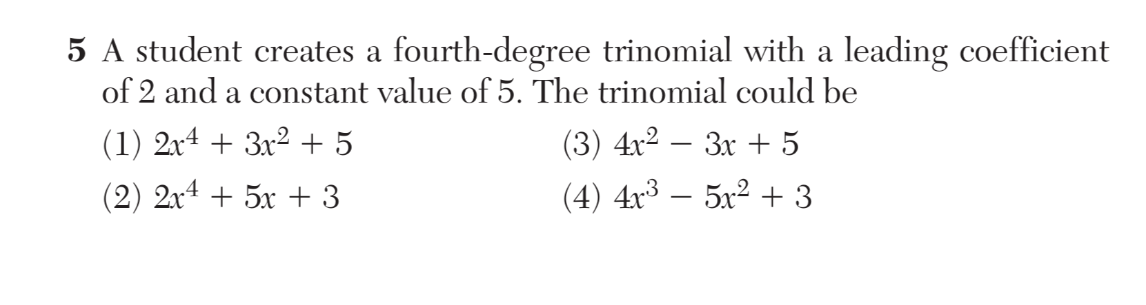 Original screenshot of question 5