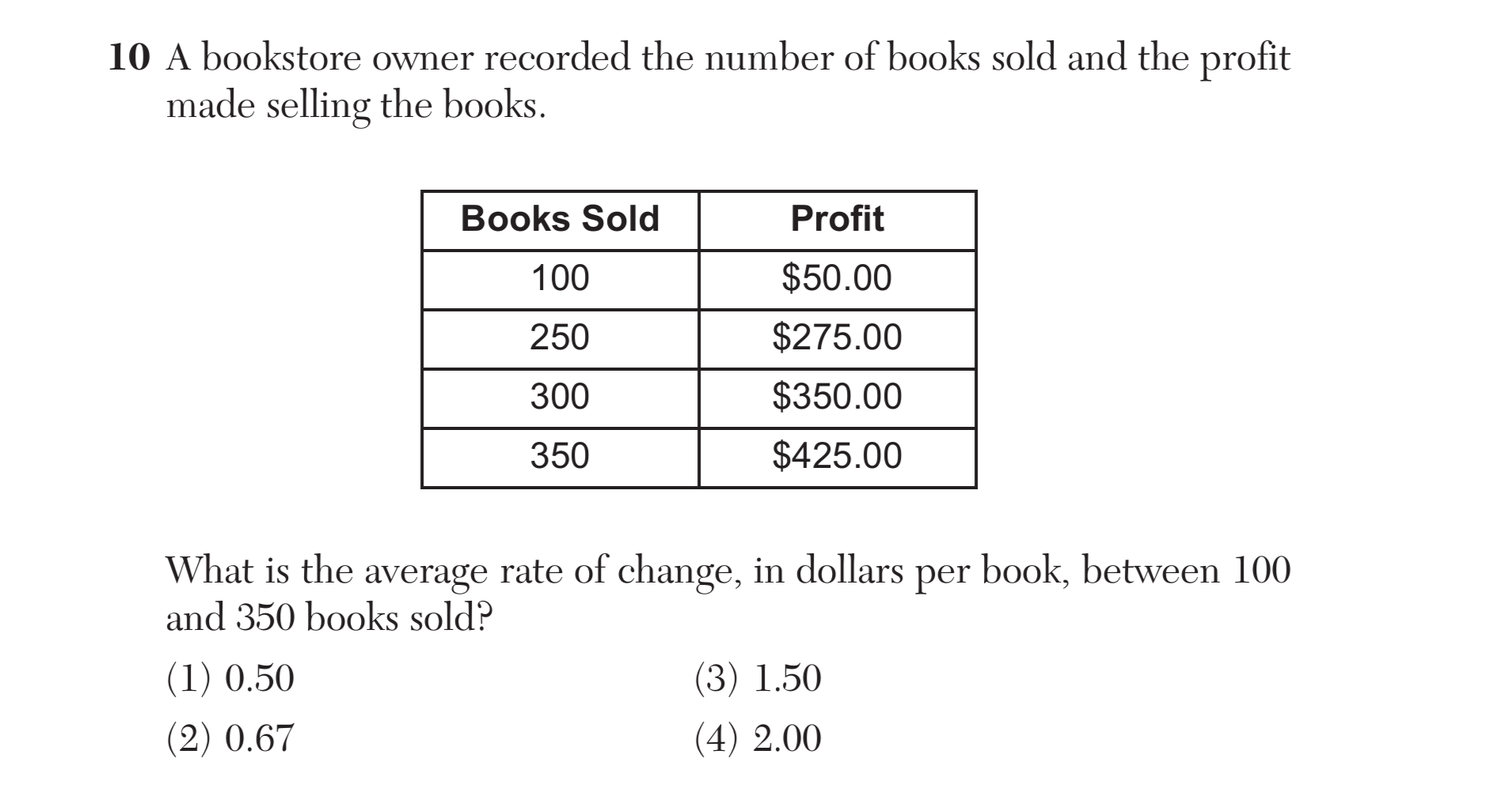 Original screenshot of question 10