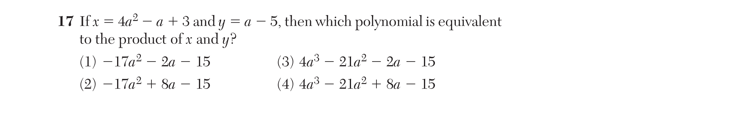 Original screenshot of question 17