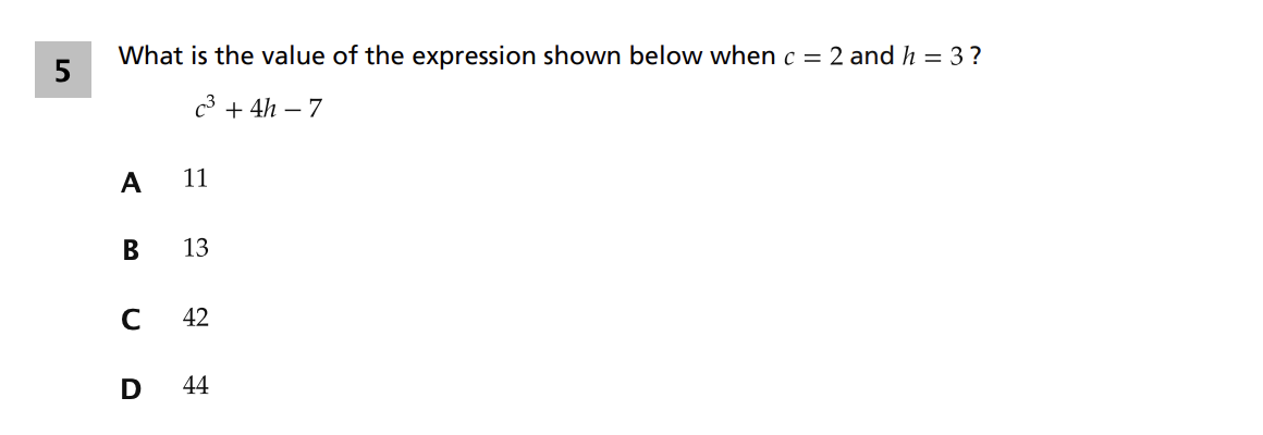 Original screenshot of question 5