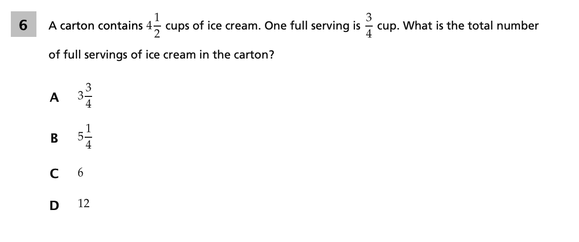 Original screenshot of question 6