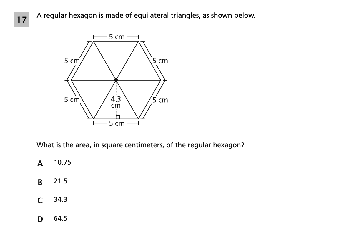 Original screenshot of question 17