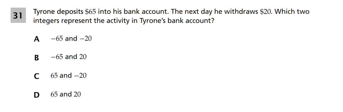 Original screenshot of question 31