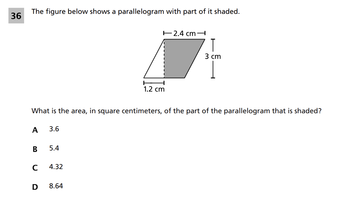 Original screenshot of question 36