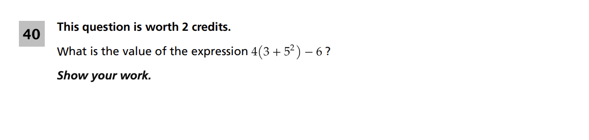 Original screenshot of question 40