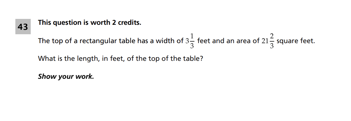 Original screenshot of question 43