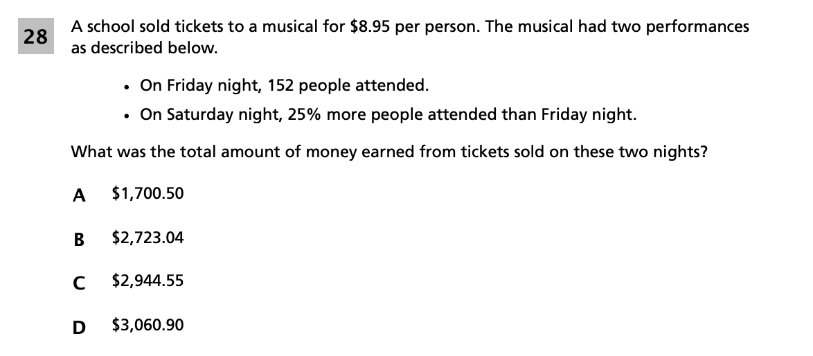 Original screenshot of question 28