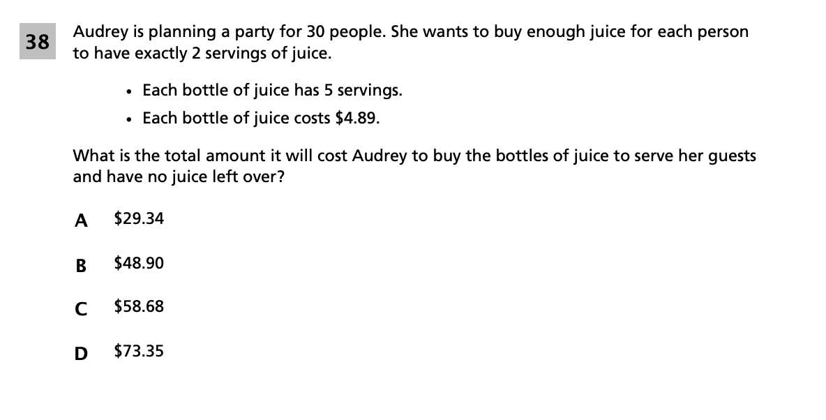 Original screenshot of question 38