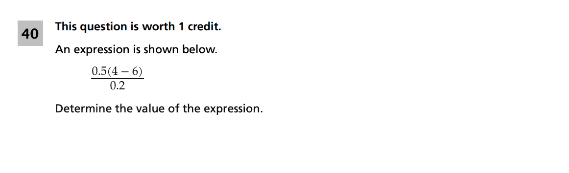 Original screenshot of question 40