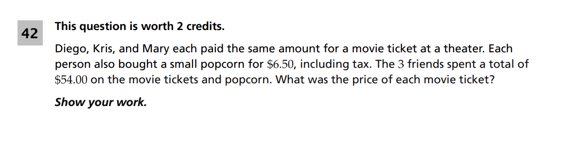 Original screenshot of question 42