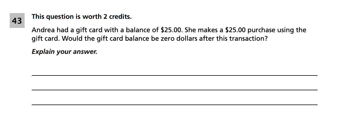 Original screenshot of question 43