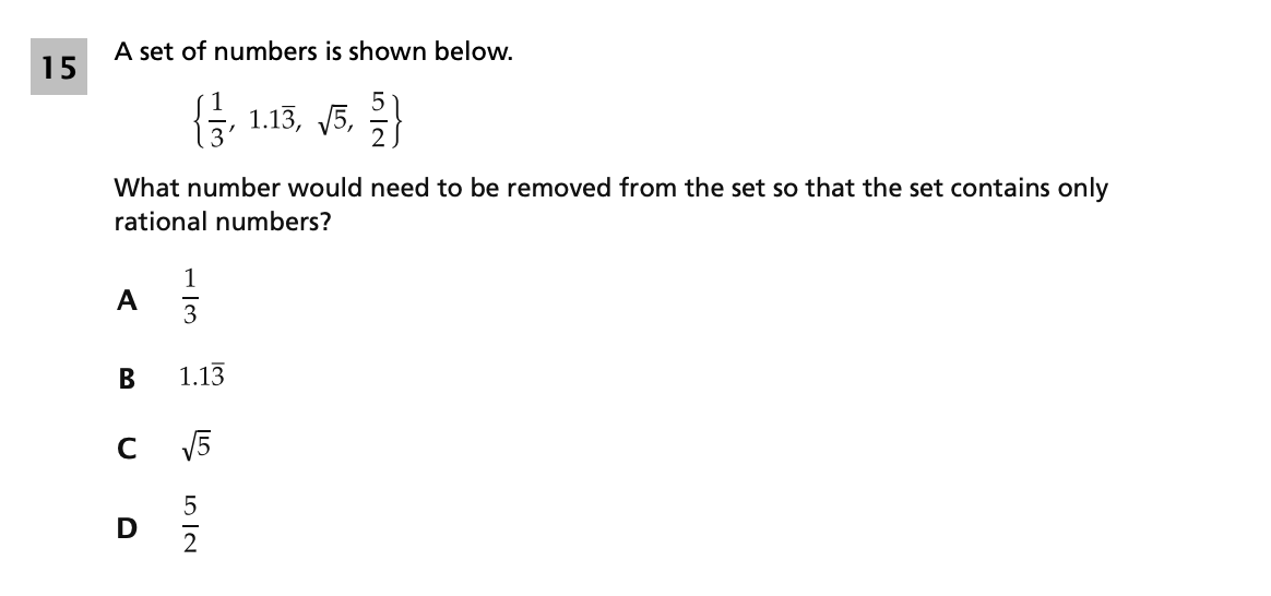 Original screenshot of question 15