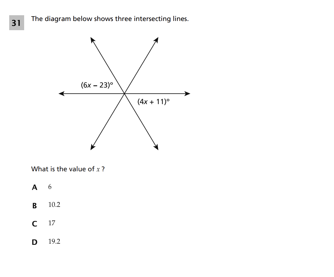 Original screenshot of question 31