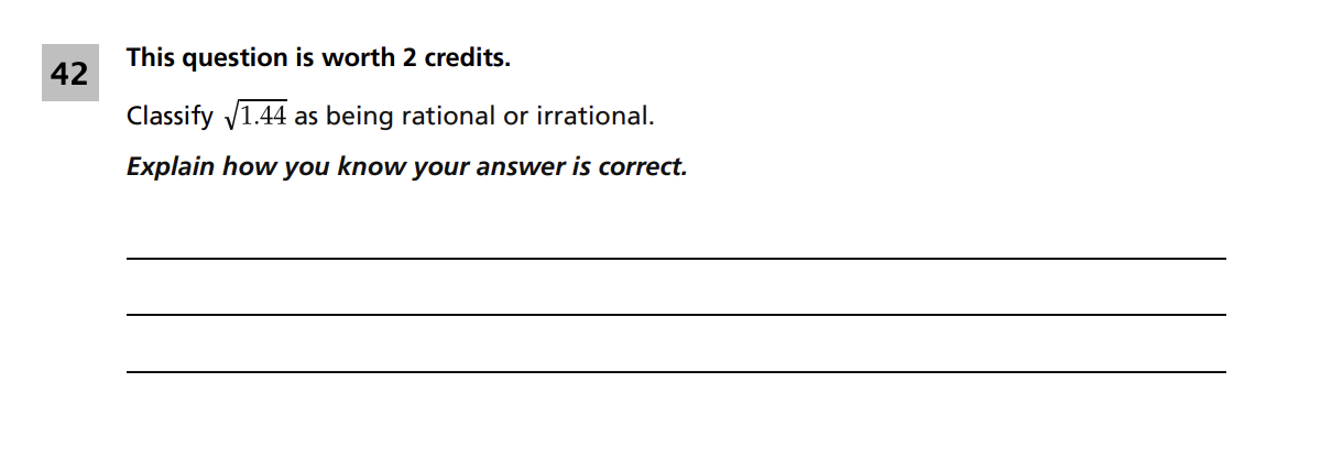 Original screenshot of question 42