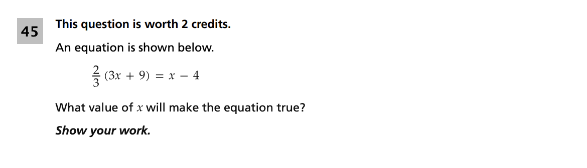 Original screenshot of question 45