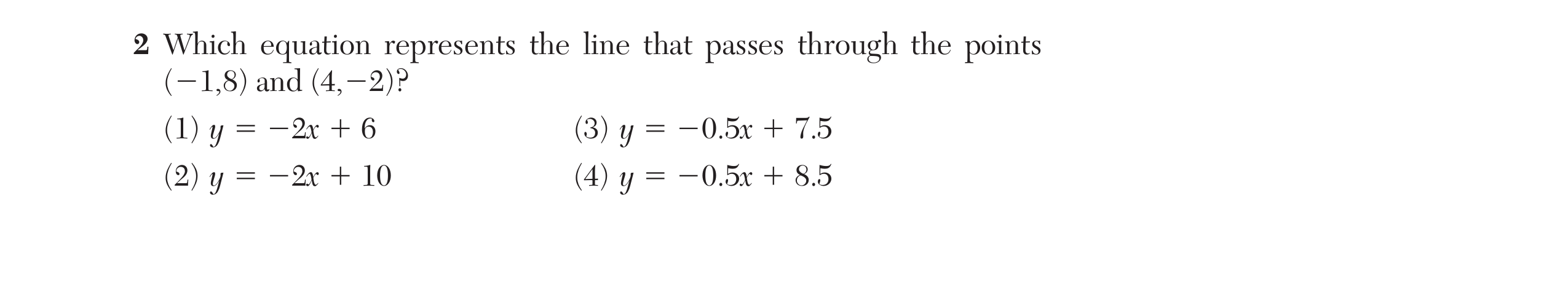 Original screenshot of question 2