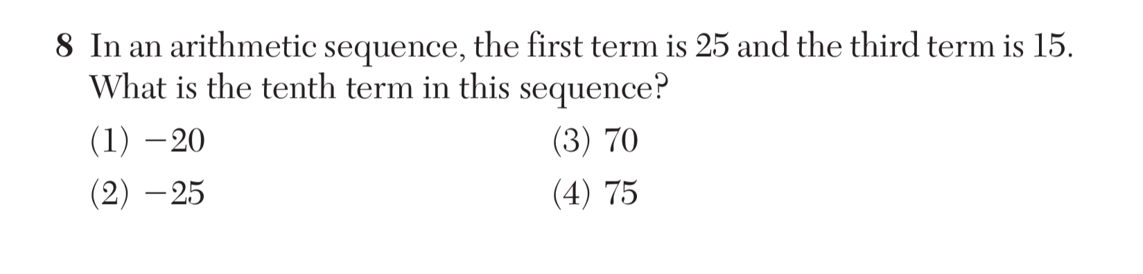 Original screenshot of question 8