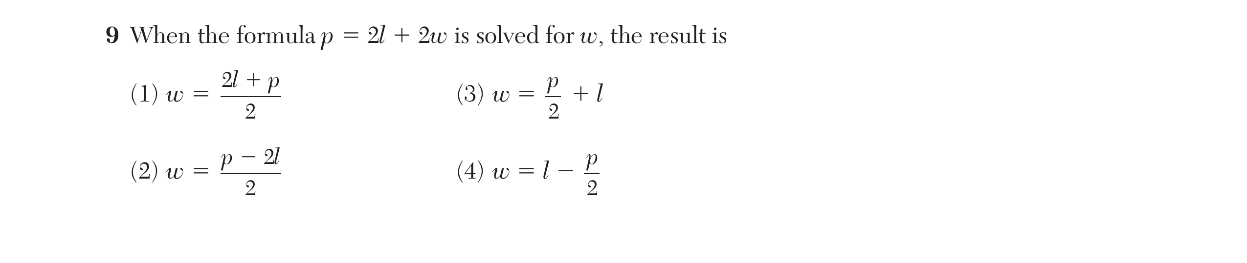 Original screenshot of question 9