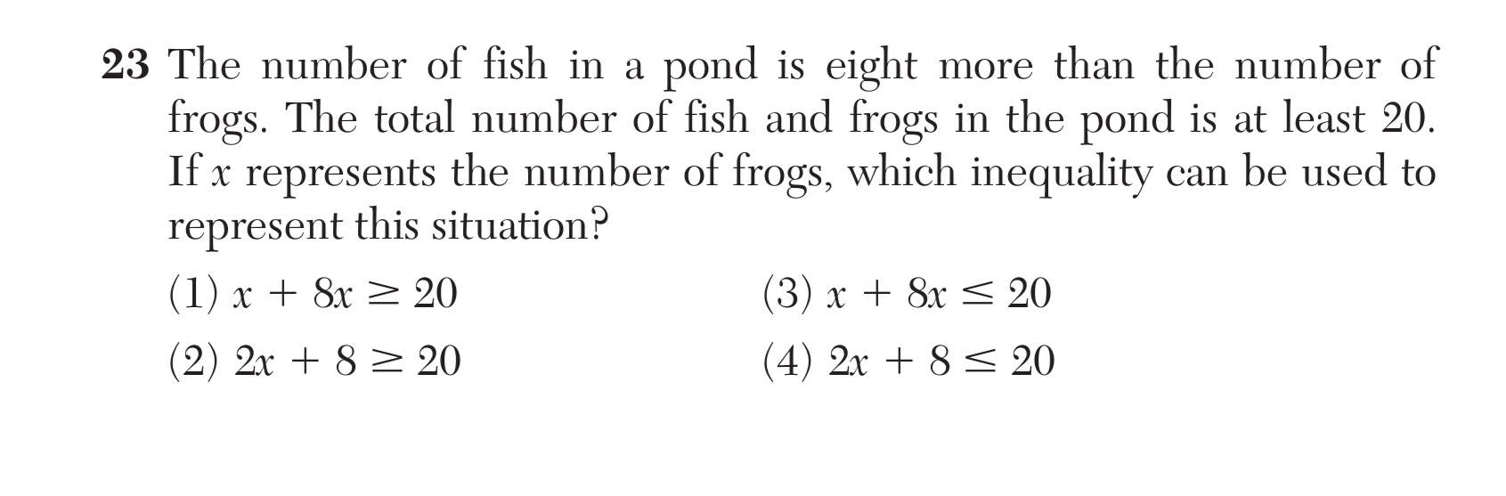 Original screenshot of question 23