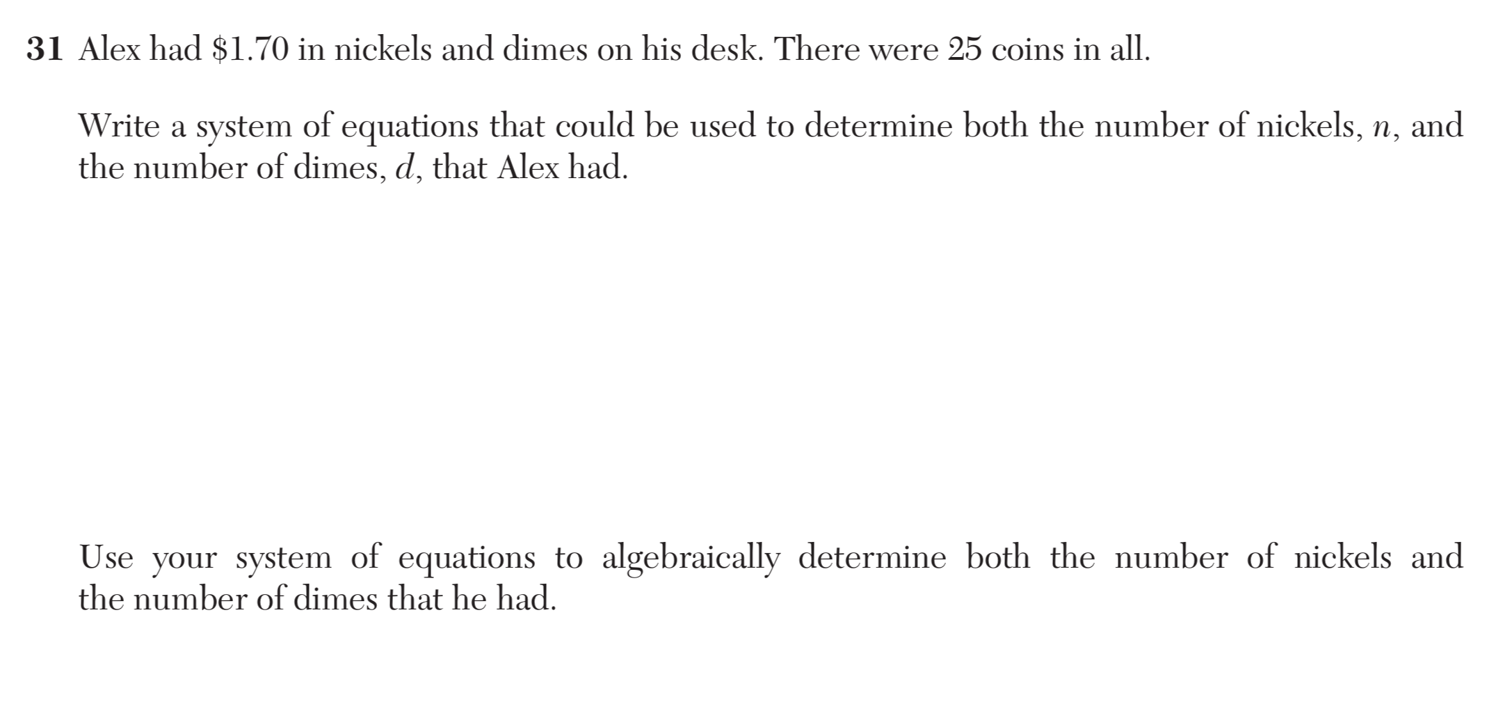 Original screenshot of question 31